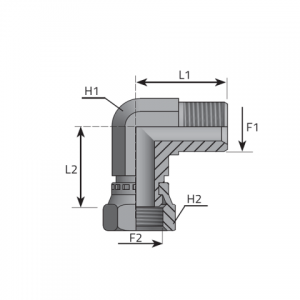 90° BSP (collīgie) adapteri ar cilindrisku ārējo un kustīgu iekšējo vītni. (LMG..FGG)